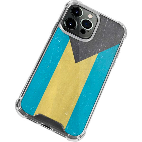 Bahamas Flag Distressed iPhone 14 Pro Clear Case